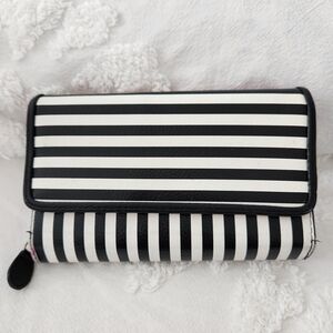 Chic Striped Women's Wallet With Hot PINK interior.